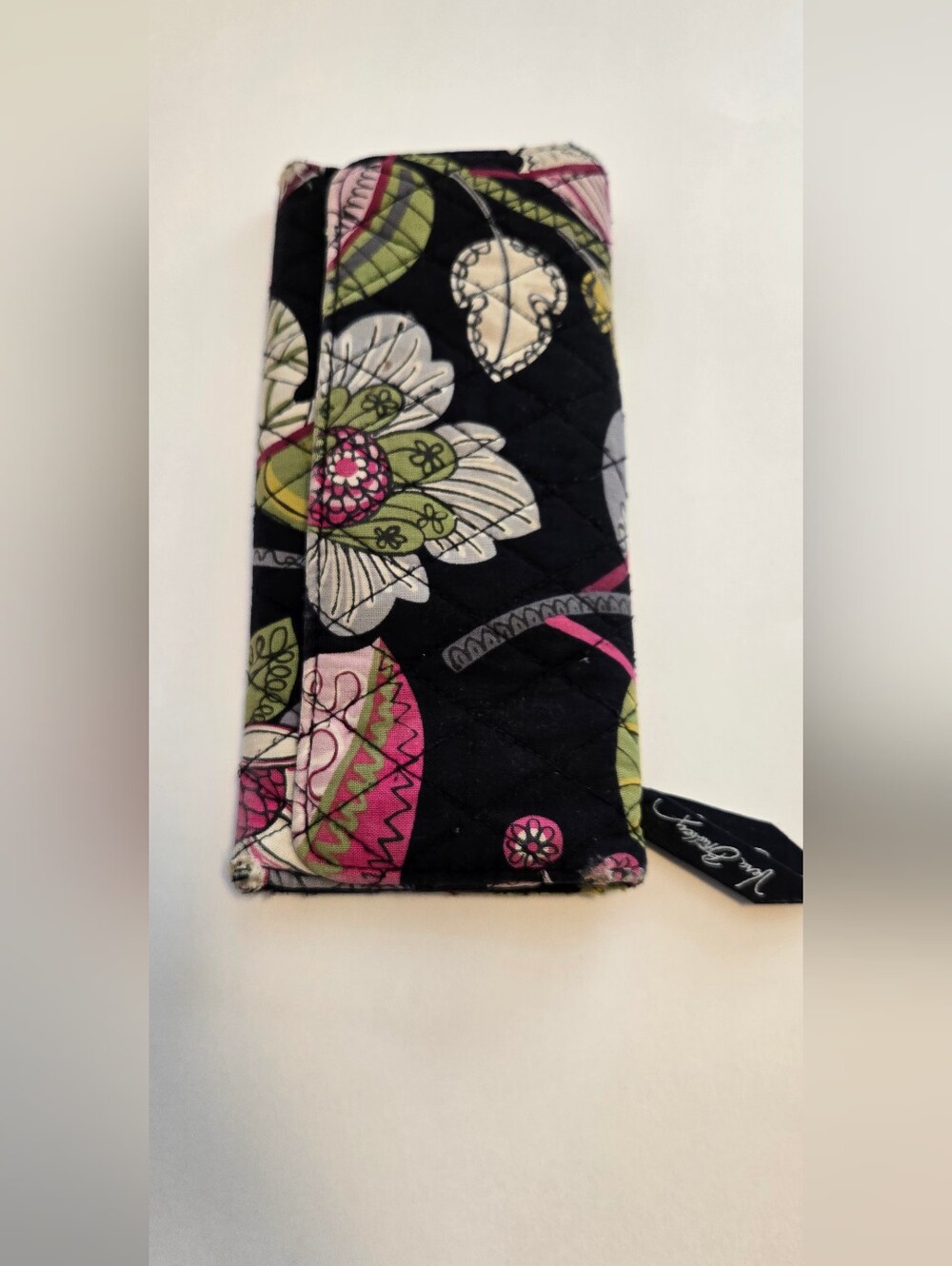 Vera Bradley Black Floral Quilted Trifold Wallet - Picture 5 of 5